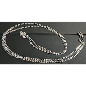 Sterling Silver 925 Plated 30 Inch Curb Chain Necklace New 1/16th" Wide Lobster
